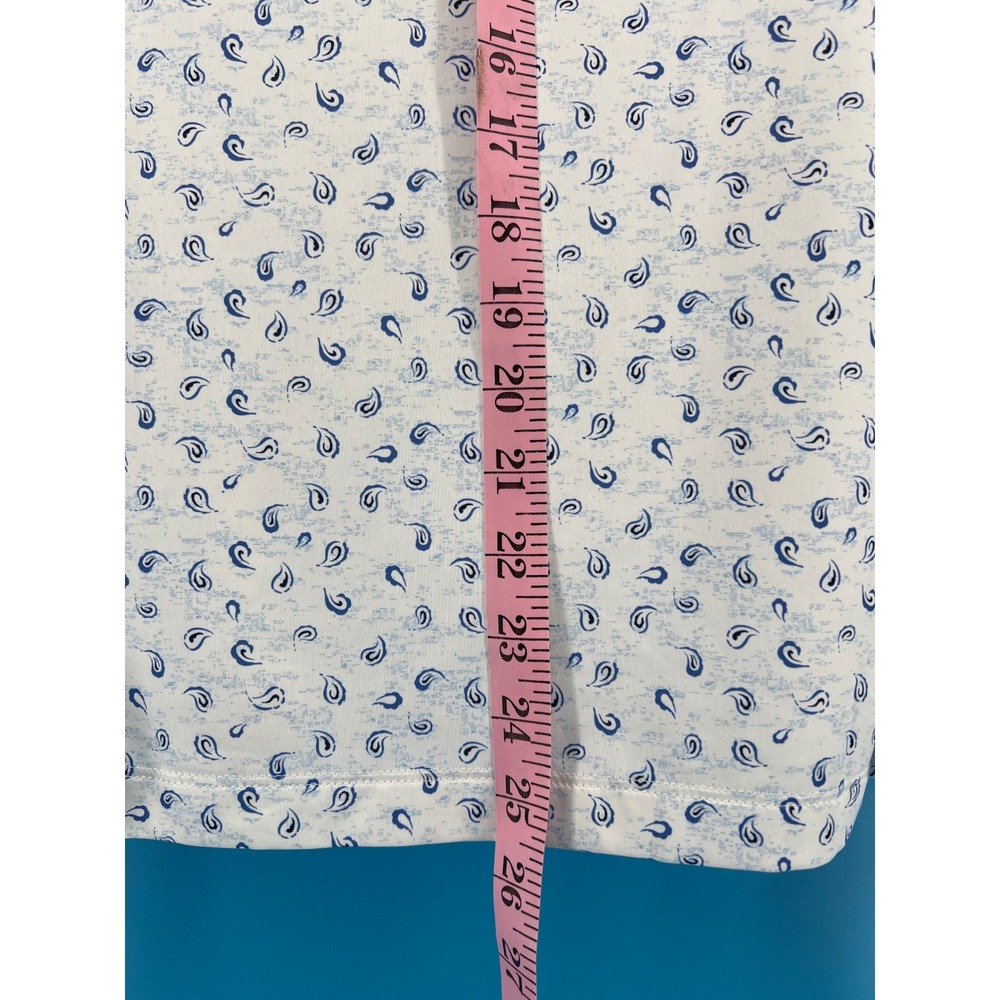 Peter Millar Womens XL Quarter Zip Pullover Blue Paisley Golf Shirt UPF 50+ Sun - Picture 11 of 11